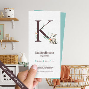 Ongevouwen geboortekaartje