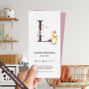 Ongevouwen geboortekaartje