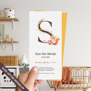 Ongevouwen geboortekaartje