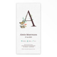 Ongevouwen geboortekaartje