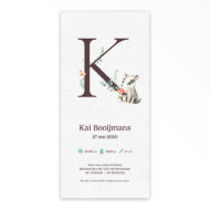 Ongevouwen geboortekaartje