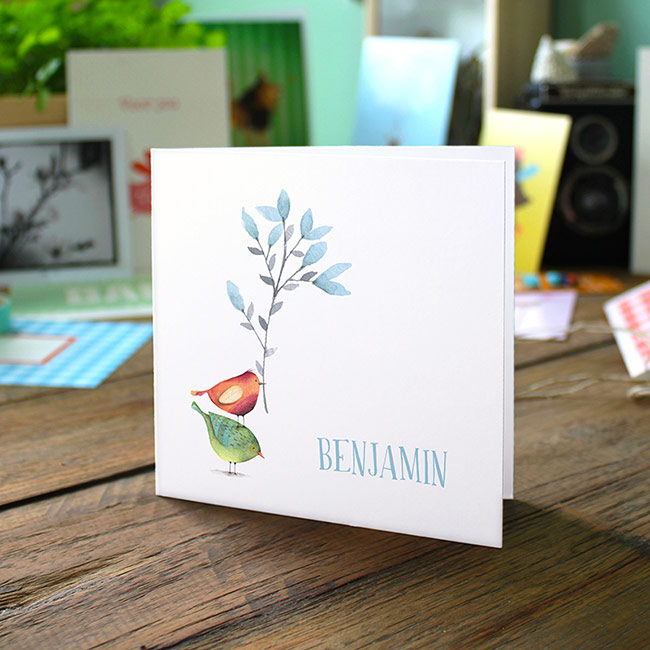 Gevouwen geboortekaartje