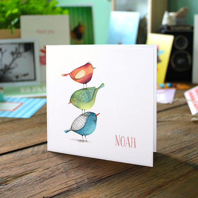 Gevouwen geboortekaartje