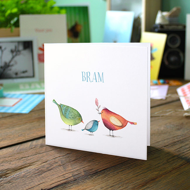 Gevouwen geboortekaartje