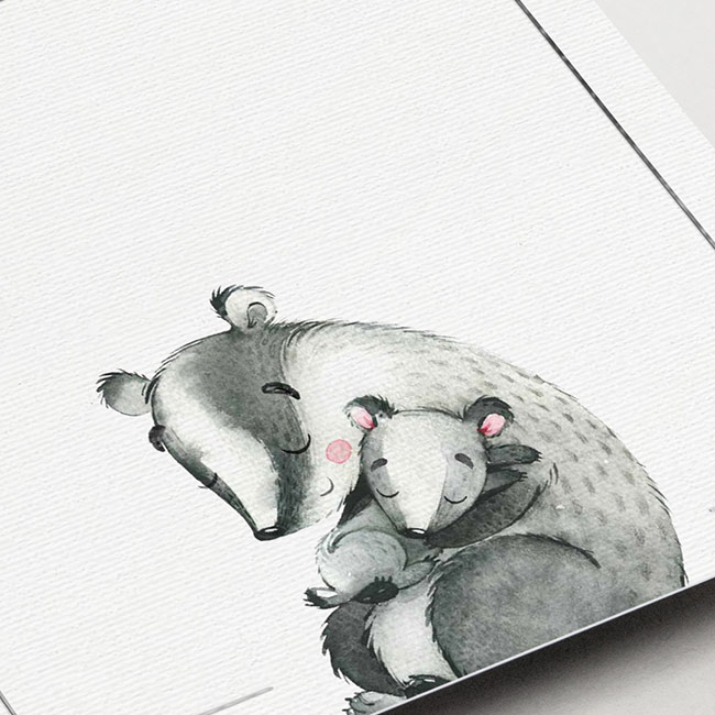 Studio Draak kaart foliedruk zilver