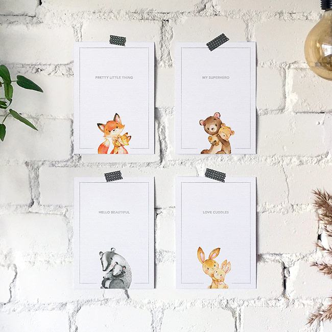 Studio Draak kaartenset foliedruk zilver