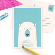 Postkaart 'Beestenfeest' ijsbeer