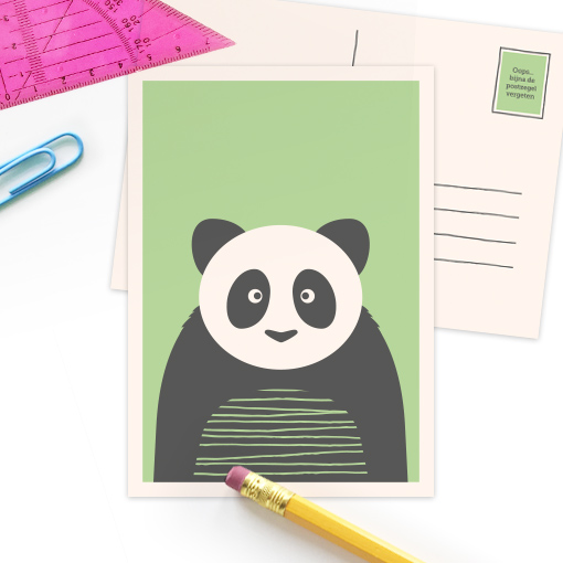 Postkaart 'Beestenfeest' panda