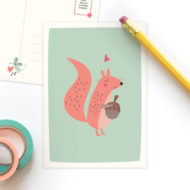 Postkaart 'Bosbeestjes' eekhoorn