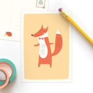 Postkaart 'Bosbeestjes' vos