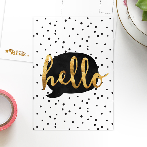 Postkaart 'Goudeerlijk' hello