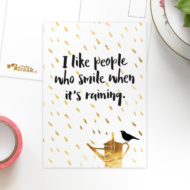 Postkaart 'Goudeerlijk' rain