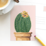 Postkaart 'Groen en groei' roze