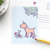 Postkaart 'Lentekriebels' geit