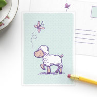 Postkaart 'Lentekriebels' schaap