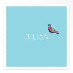 Gevouwen geboortekaartjes 'Bonte kwibus'