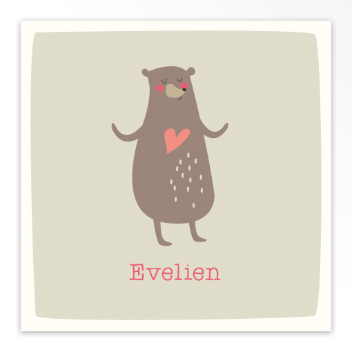 Gevouwen geboortekaartjes 'Bosbeestjes'