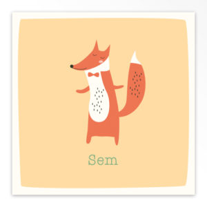 Gevouwen geboortekaartjes 'Bosbeestjes'