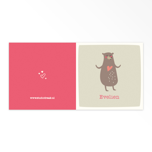 Gevouwen geboortekaartjes 'Bosbeestjes' - Afbeelding 3