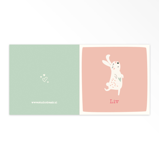 Gevouwen geboortekaartjes 'Bosbeestjes' - Afbeelding 3