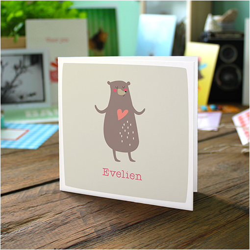 Gevouwen geboortekaartjes 'Bosbeestjes' - Afbeelding 2