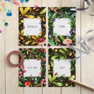 Cadeaukaartjes set van 4 'Hallo herfst'