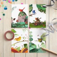 Cadeaukaartjes set van 4 'Fluitend de dag door'