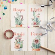 Cadeaukaartjes set van 4 'Petites plantjes'