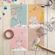 Cadeaukaartjes set van 4 'Very merry Christmas'
