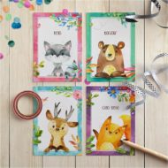 Cadeaukaartjes set van 4 'Vrolijke vriendjes'