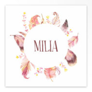 Geboortekaartjes gevouwen 'Donzige veertjes'