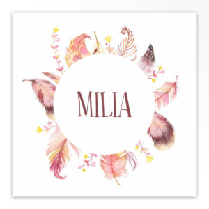 Geboortekaartjes gevouwen 'Donzige veertjes'