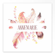 Geboortekaartjes gevouwen 'Donzige veertjes'