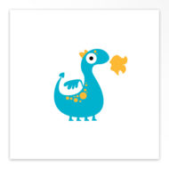 Gevouwen geboortekaartjes 'Kleine draak'