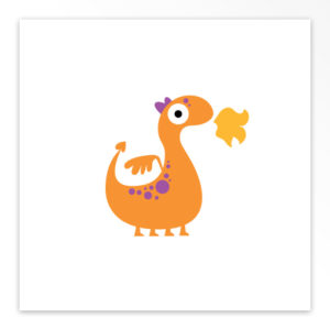 Gevouwen geboortekaartjes 'Kleine draak'