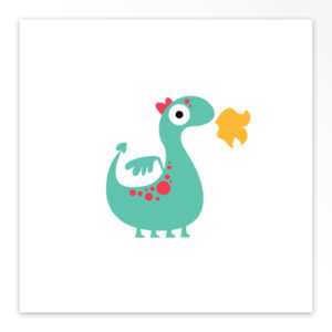 Gevouwen geboortekaartjes 'Kleine Draak'