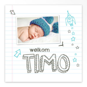 Gevouwen geboortekaartjes 'Droomfabriek'