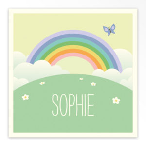 Gevouwen geboortekaartjes 'Fleur en kleur'