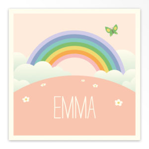 Gevouwen geboortekaartjes 'Fleur en kleur'