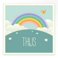 Gevouwen geboortekaartjes 'Fleur en kleur'