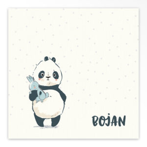 Gevouwen geboortekaartjes 'Panda party'