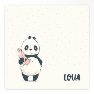 Gevouwen geboortekaartjes 'Panda party'