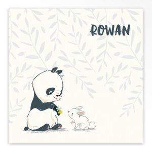 Gevouwen geboortekaartjes 'Panda party'