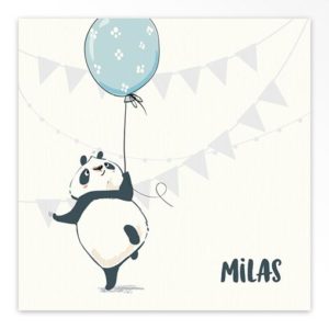 Gevouwen geboortekaartjes 'Panda party'