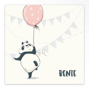 Gevouwen geboortekaartjes 'Panda party'