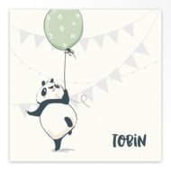 Gevouwen geboortekaartjes 'Panda party'