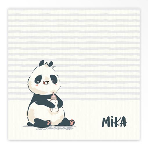 Gevouwen geboortekaartjes 'Panda party'