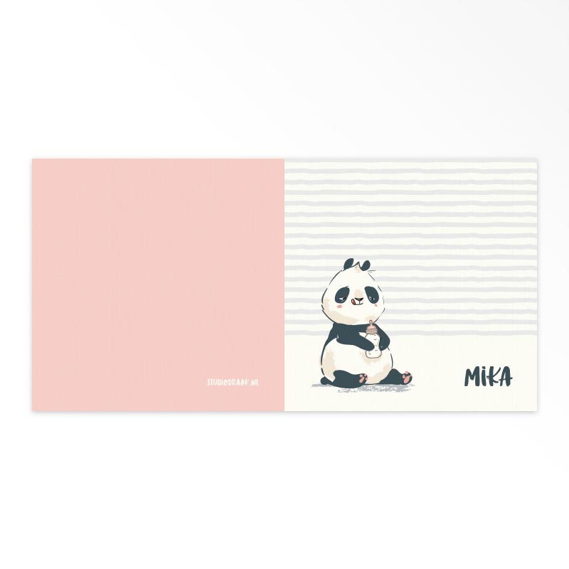 Gevouwen geboortekaartjes 'Panda party' - Afbeelding 3