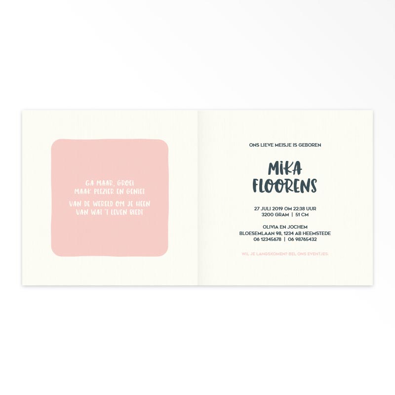 Gevouwen geboortekaartjes 'Panda party' - Afbeelding 4