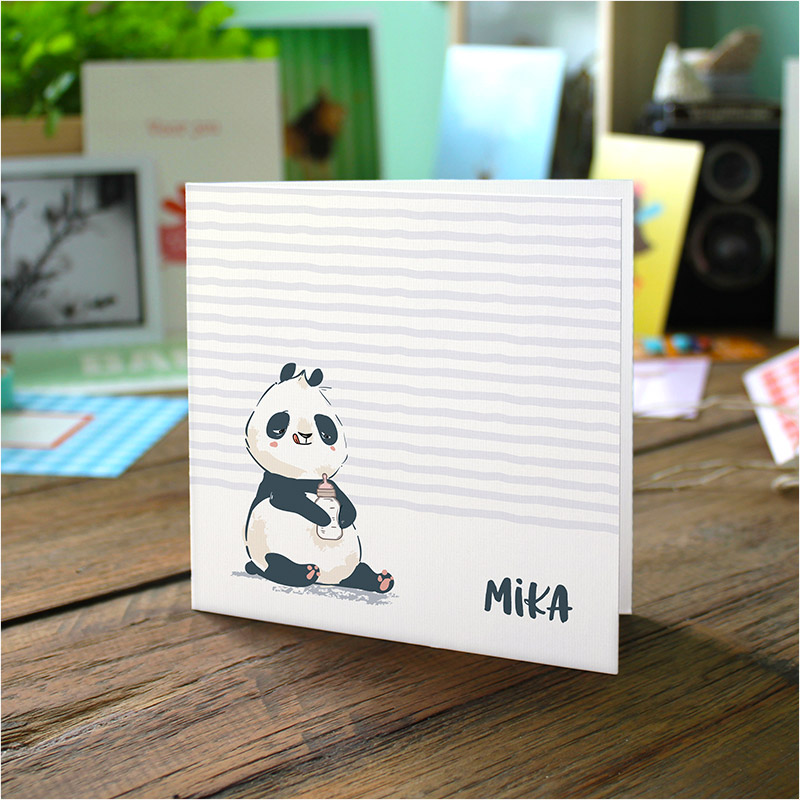 Gevouwen geboortekaartjes 'Panda party' - Afbeelding 2